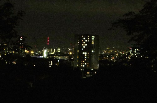 Londres en la noche, visto desde Hampstead Hill